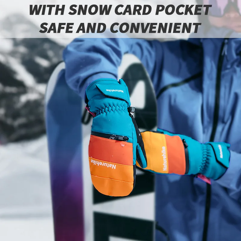 네이처하이크 남성 여성 겨울 스키 장갑 방수 초경량 스노우 보드 장갑 오토바이 타기 눈 따뜻한 방풍 장갑 유지