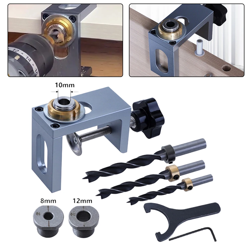 Progetti fai-da-te Guida per trapano per armadio Guida per trapano multiuso Materiale robusto Ampia gamma di serraggio Dado in ottone 6061 in lega di alluminio