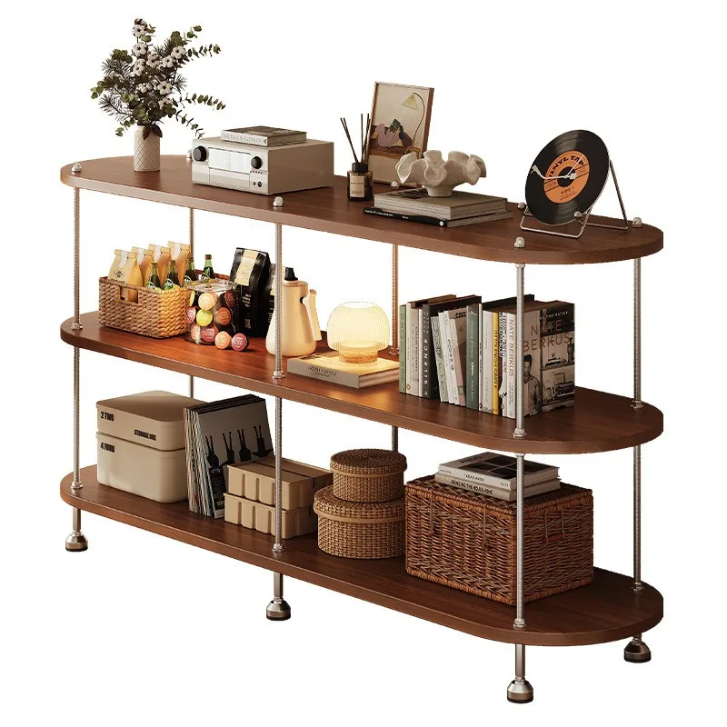 Medieval style optical shaft shelves, living room, bedroom, kitchen shelves, multi-layer storage cabinets, display bookcases