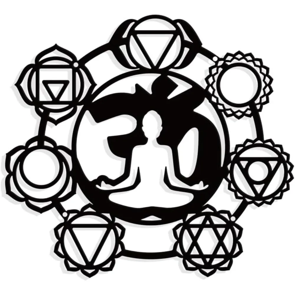 

Чакры металлический настенный художественный декор металлического цвета настенный декор силуэт настенное искусство для дома, сада, отеля, офиса