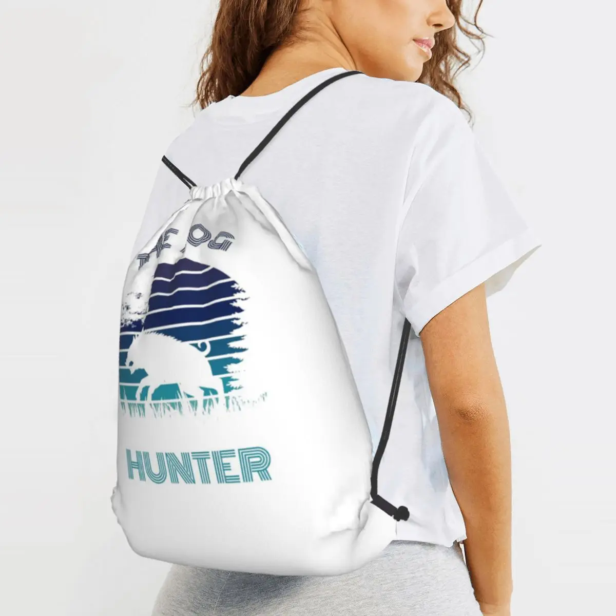 Hog Hunter Retro Style Backpacks Fashion Drawstring Bundle Pocket Storage Bag Book Bags for Man Woman Students