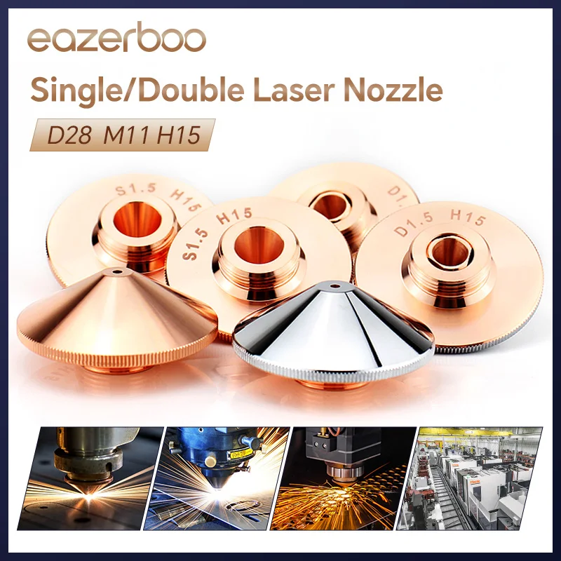 

Laser Nozzle D28 M11 D32 M14 Single Double Chrome-Plated Nozzle 1.2 1.5 1.8 2.0 for Raytools Precitec WSX Bodor Laser Head