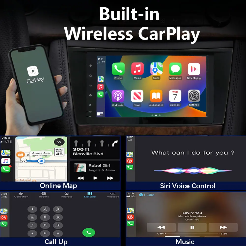 Multimedia Car Radio Carplay For Mercedes Benz E-Class W211 W209 W463 W219 GLS CLS Refresh Renewal Intelligent System Bluetooth