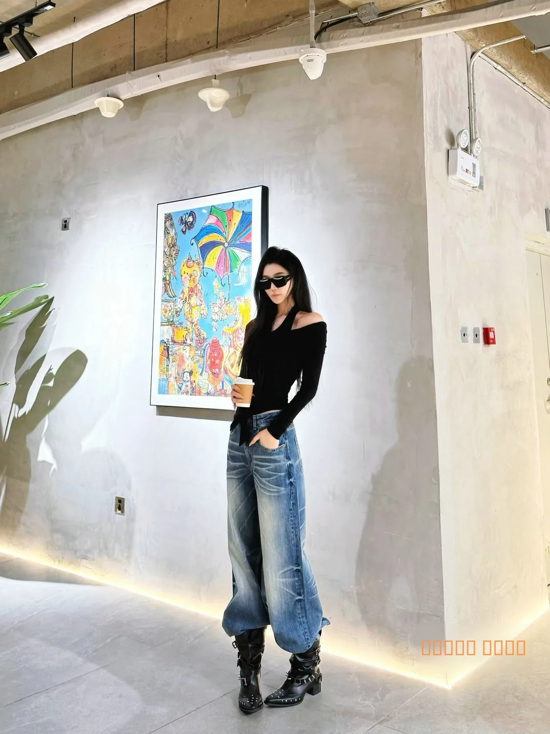 

Retro Waed Loose Women's Jeans High Waist Straight Leg adient Blue Denim Spring Season Ladies l Waist