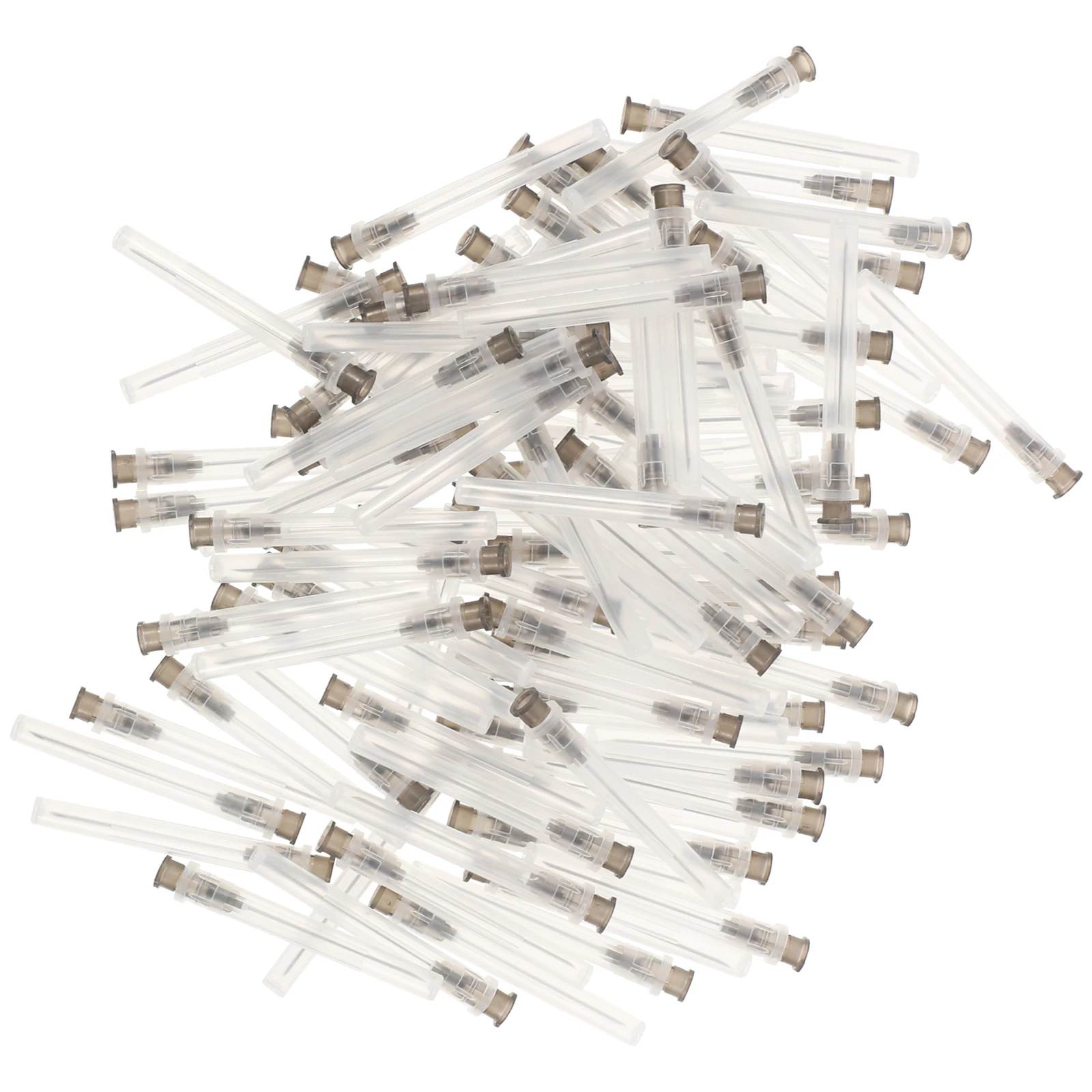 

100 Pcs Pointed Needle Protective Sleeve Steel Metal Dispensing Needles for Laboratory