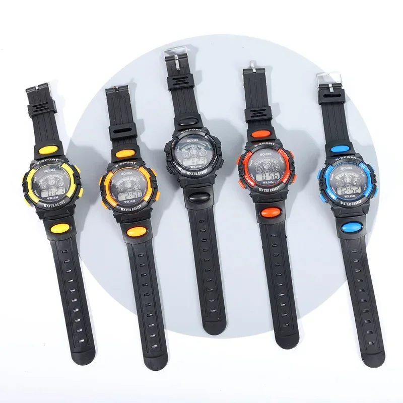 Children's Electronic Watches Seven Colors Luminous Life Waterproof Multi-function Luminous Alarm Clocks Watch for Boys Girls