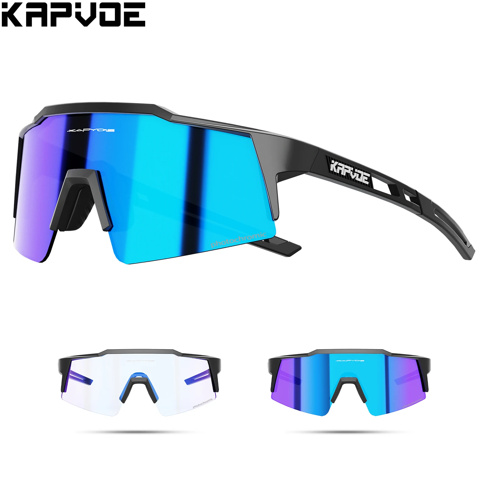 

KAPVOE Photochromic Bicycle Night Riding Glasses UV400 MTB Bike Cycling Sports Sunglasses Men Women Outdoor Camping Golf Eyewear