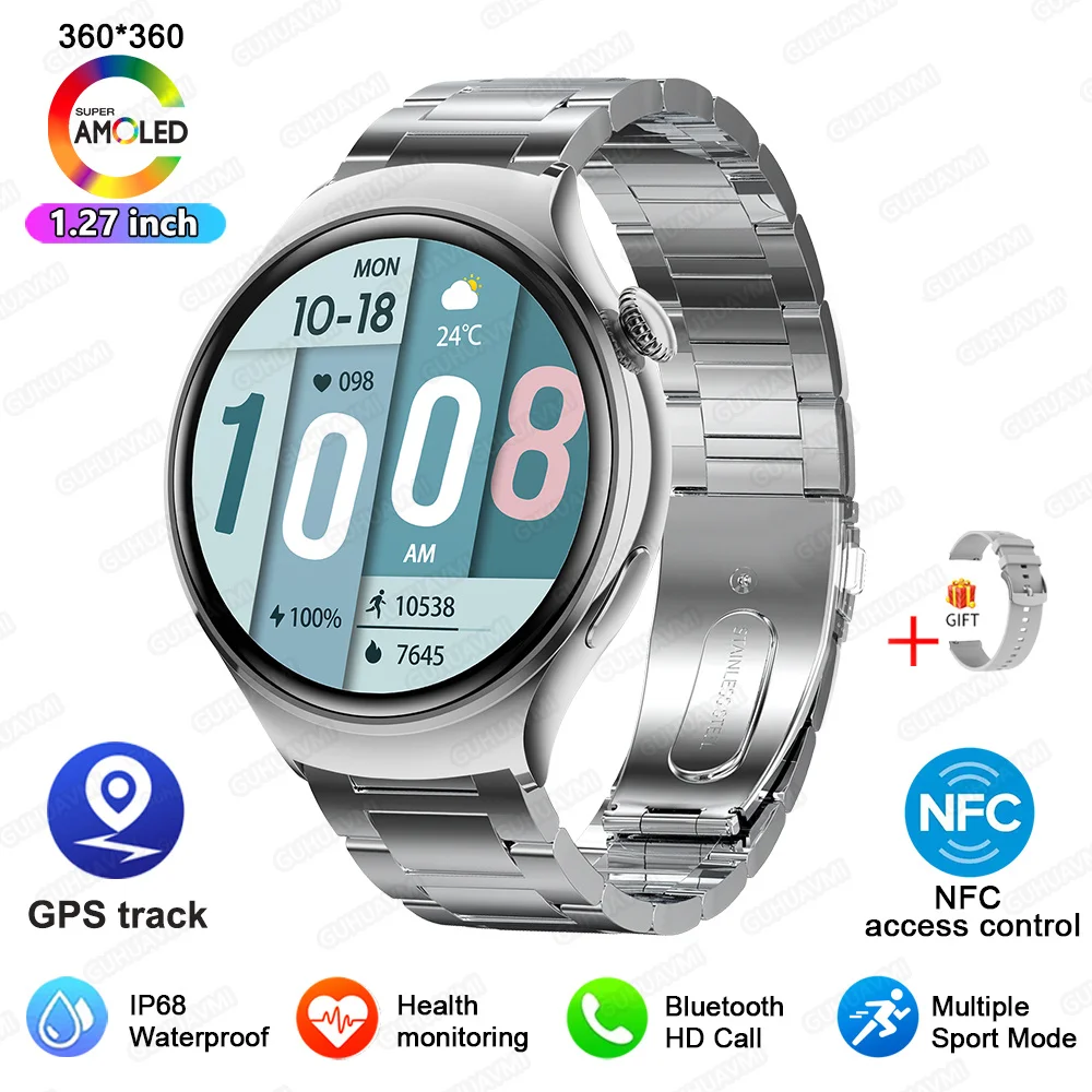 2025 New Lady Fashion Smart Watch women AMOLED HD Screen GPS Heart Rate Bluetooth Call Waterproof Outdoor SmartWatch For Xiaomi