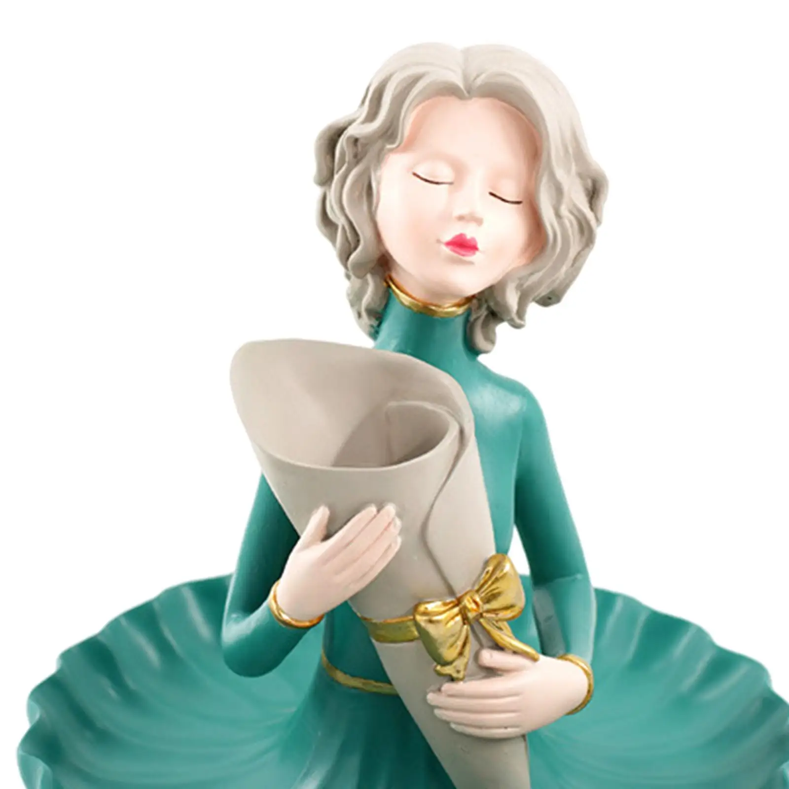 تمثال فتاة، مع صينية تخزين التنورة، منحوتة شخصيات إبداعية لغرفة النوم والأساور