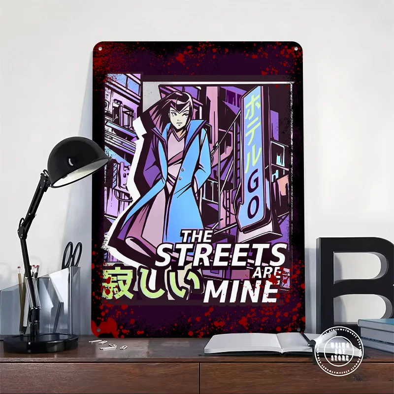 Aesthetic and Vaporwave Printed Poster Customized Wall Art Retro Vintage Metal Tin Signs for Room Bathroom Decor Decoration Home