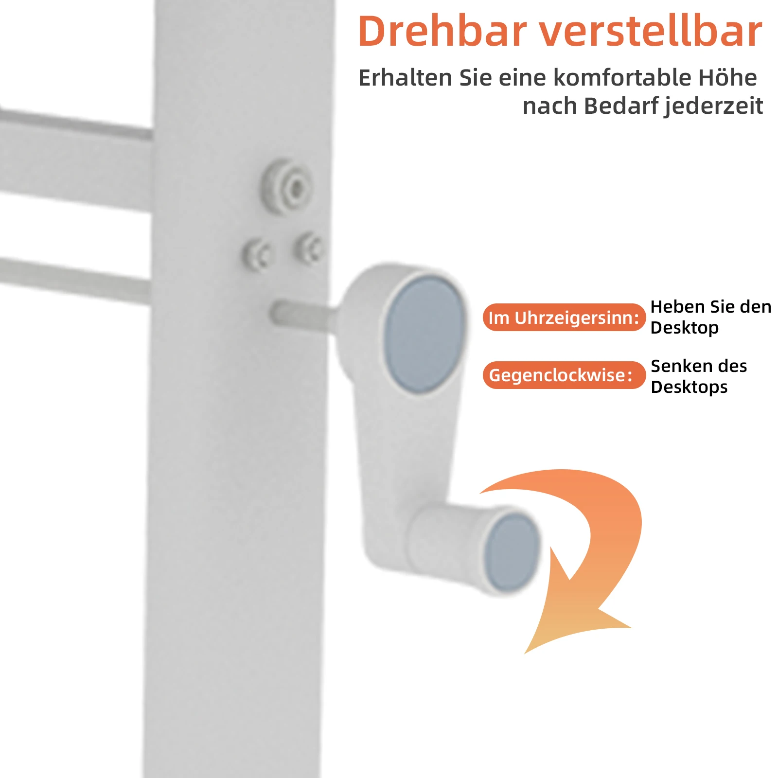 60*100cm Höhenverstellbarer Schreibtisch für Kinder & Erwachsene, Multifunktionales Kompaktdesign für Zuhause & Büro – Detail 9