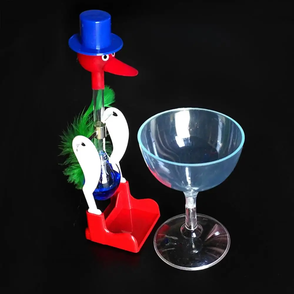 Creative Non-Stop Liquid Drinking Glass Lucky Bird Duck Bobbing Magic Prank Toy Balance Bird Drinking Water Bird Crafts Decor