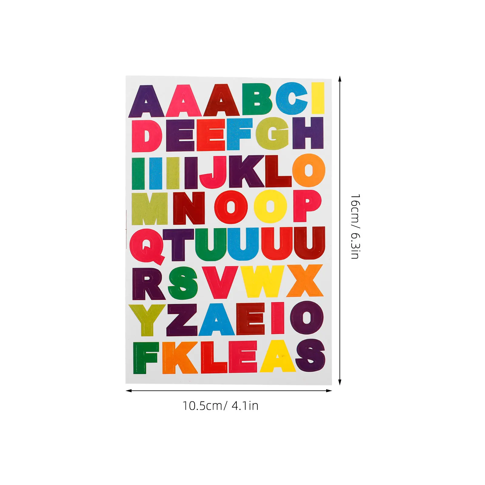 10Sheet Alphabet Letter Stickers Colorful Self-Adhesive DIY Stock Stickers for Crafting Teaching Learning Home Decoration
