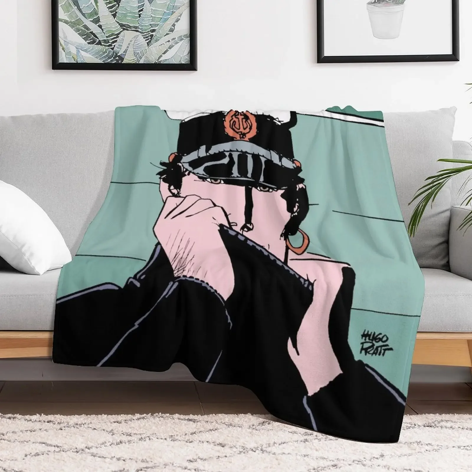 Corto Maltese in a sweater Throw Blanket Warm Cozy Throw Blanket for Living Room Couch