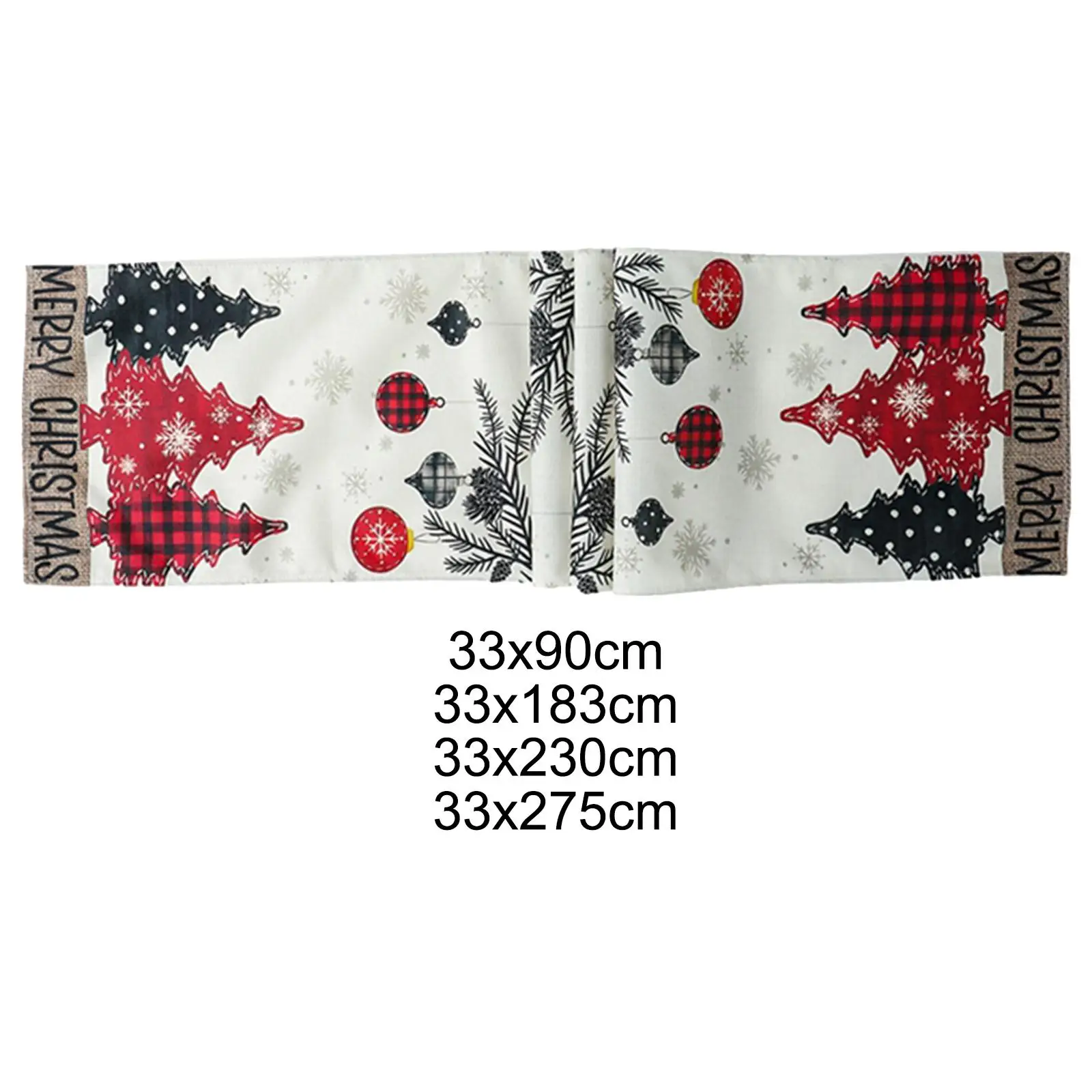 Christmas Table Runner Decorative Seasonal Winter Dresser Scarf for Coffee Table Holiday Sideboards Farmhouse Indoor Outdoor