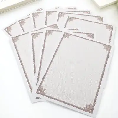 

10Pcs A4 Blank Diploma Paper Printable Writable Certificate Inner Paper for Graduation Certificates School Office Supplies