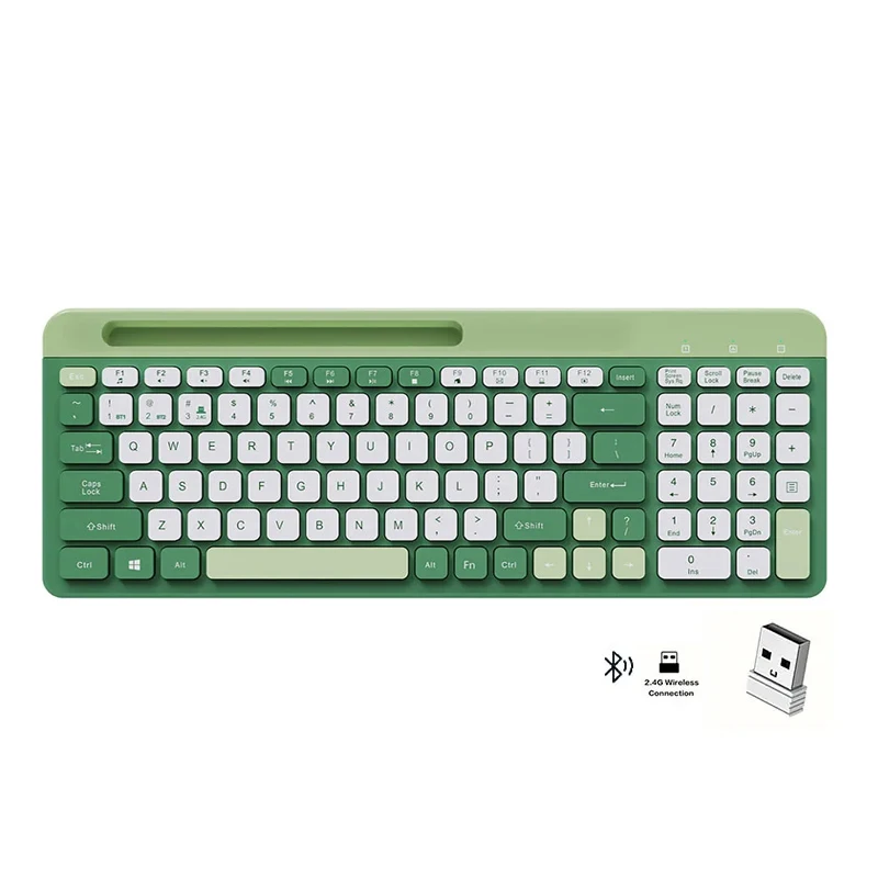 

Portable Bluetooth Computer Keyboards, 2.4G Wireless Compact Typewriter Support Multi-Device, Dual Mode, Rechargeable, Colorful