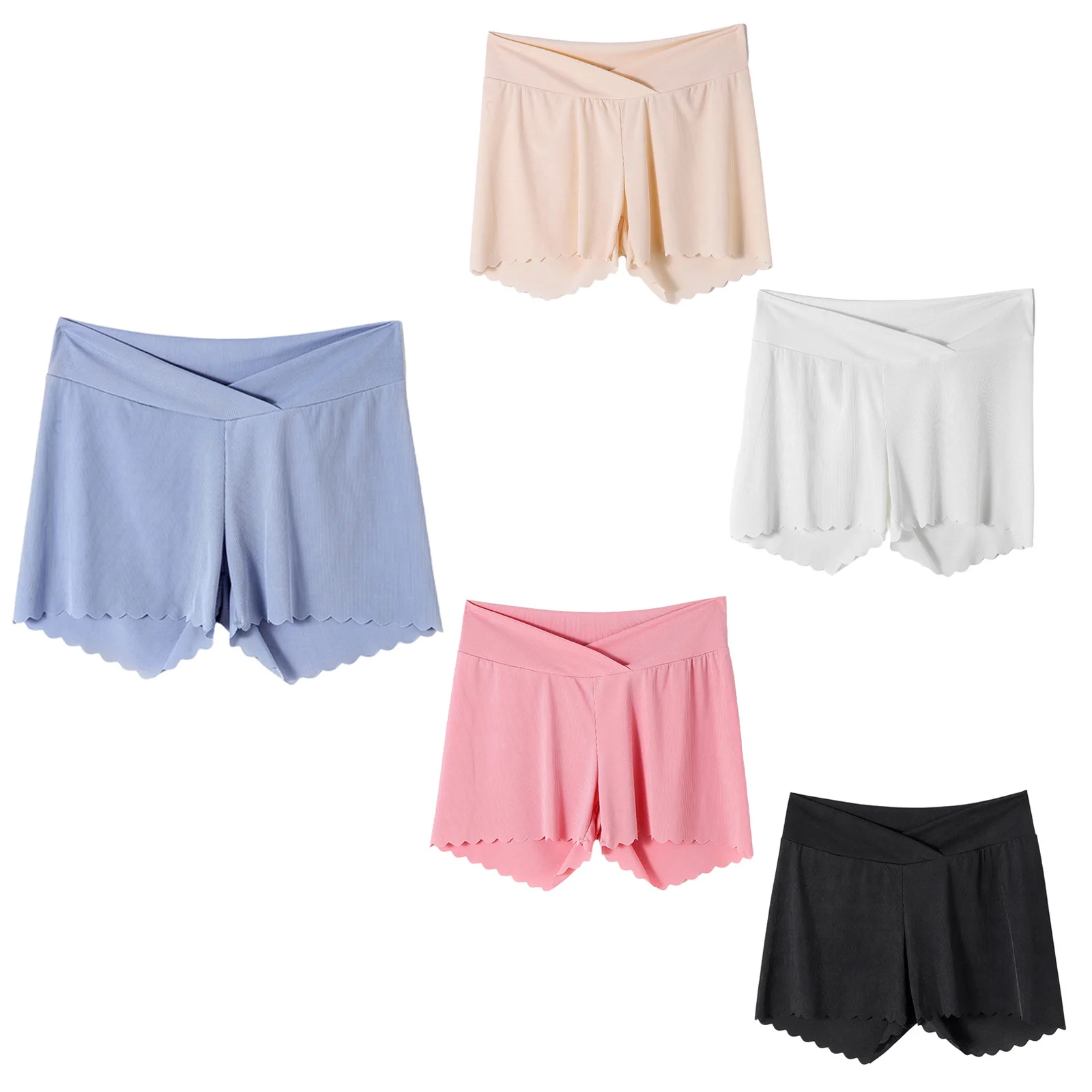 Maternity Fashion Summer Shorts Solid Color Low Waist Stretch Comfy Safety Pants Pregnant Women Clothes Yoga Workout Daily Wear