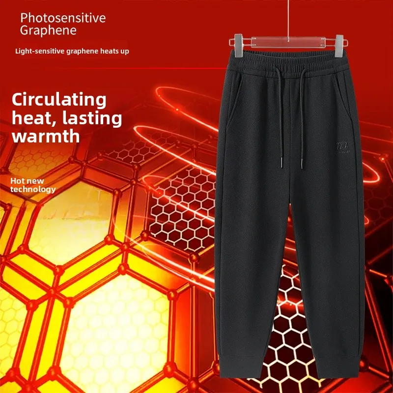 

Зимние спортивные брюки для студентов, теплые, из вельвета и шелка, с наполнителем из пуха, мужские длинные брюки, ветрозащитные брюки