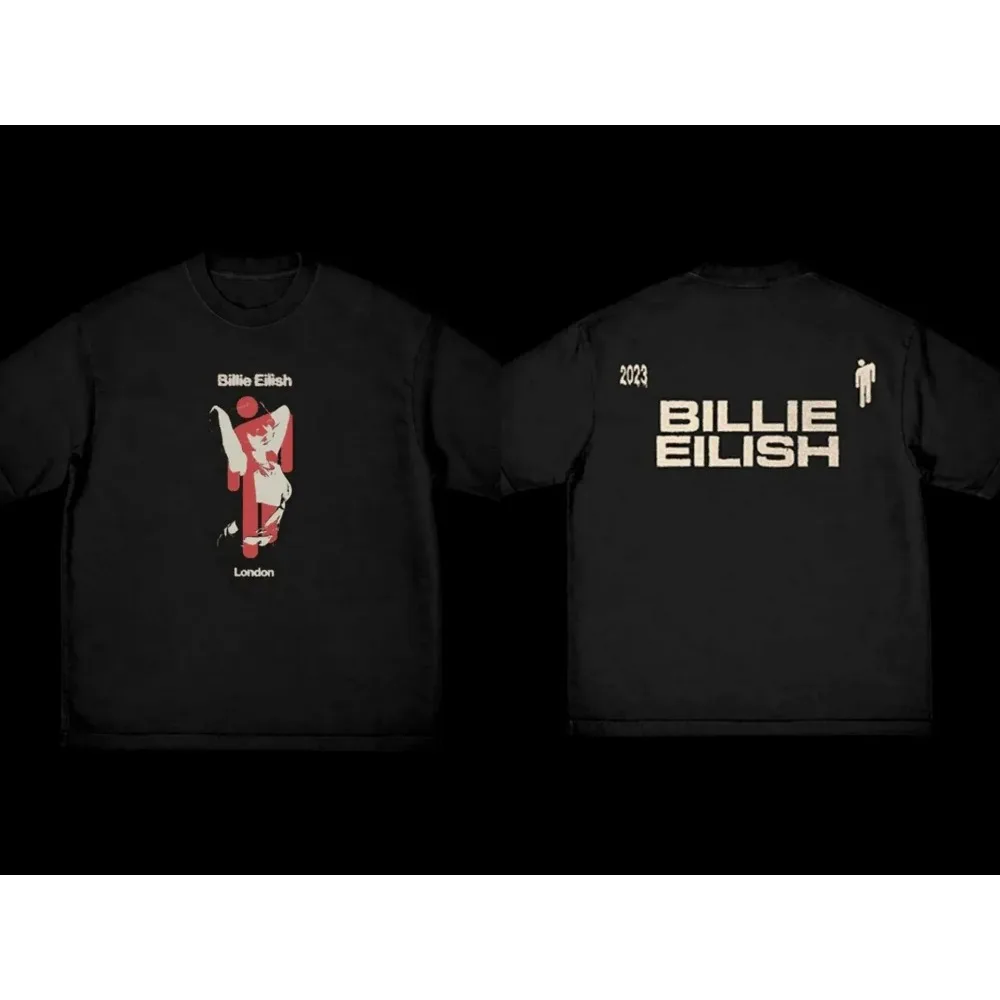 B-Billie Eilish 2024 Tour Concert T-shirt Hip Hop Tshirt O-Neck Short Sleeves Casual Fashion Men Women Luxury High Quality Tees