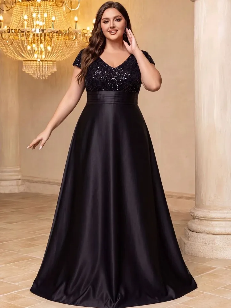 

L-5XL Plus Size Clothes Evening Dresses Women Clothing Robes Short Sleeve Street Style Casual 3XL Big Size Oversized Maxi Dress