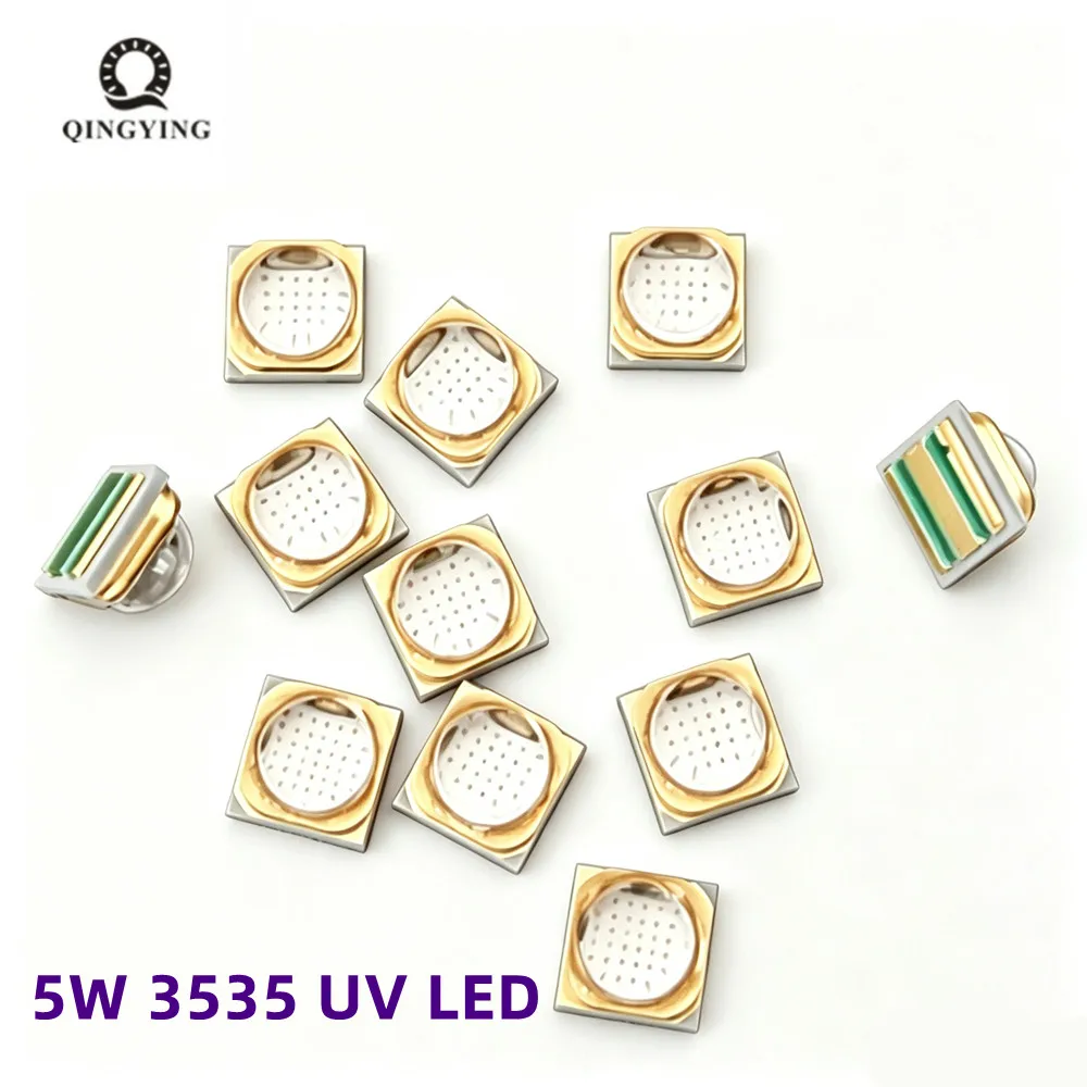 High Quality 5W 3535 UV LED Diode 365nm 385nm 395nm Quartz Glass Chip Ultraviolet Lamp