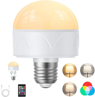 Magnetic detachable emergency light bulb with remote control rechargeable bulb RGB dimming USB rechargeable night light E27
