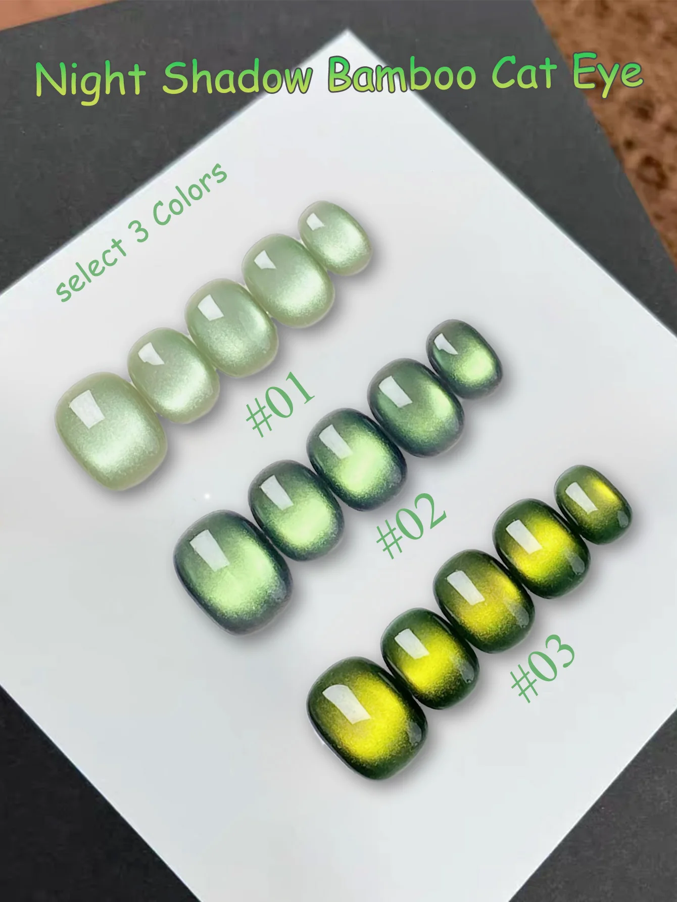 1-3pcs PSK 2026 Summer Green Series Cat Eye Gel Nail Polish Super Flash Green Light Ceramic Glass Bead Nail Art Nail Supplies