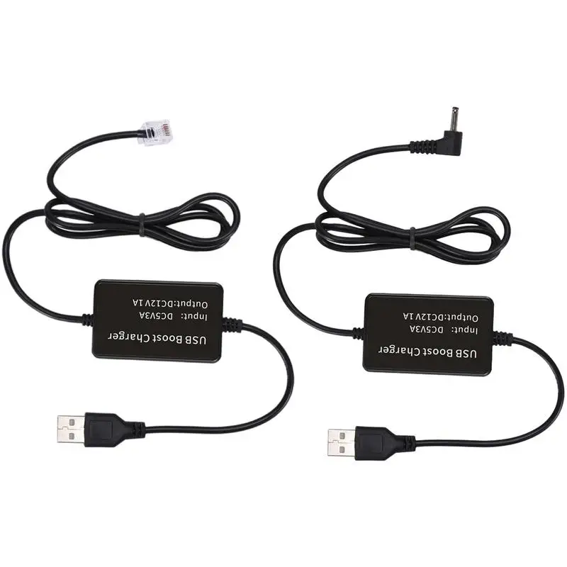 Radar Detector Cable 5V 9V To 12V Radar Detector Cable USB To DC3.5/RJ11 Plug Thickened Connecting Cables For Unideen & Whistle