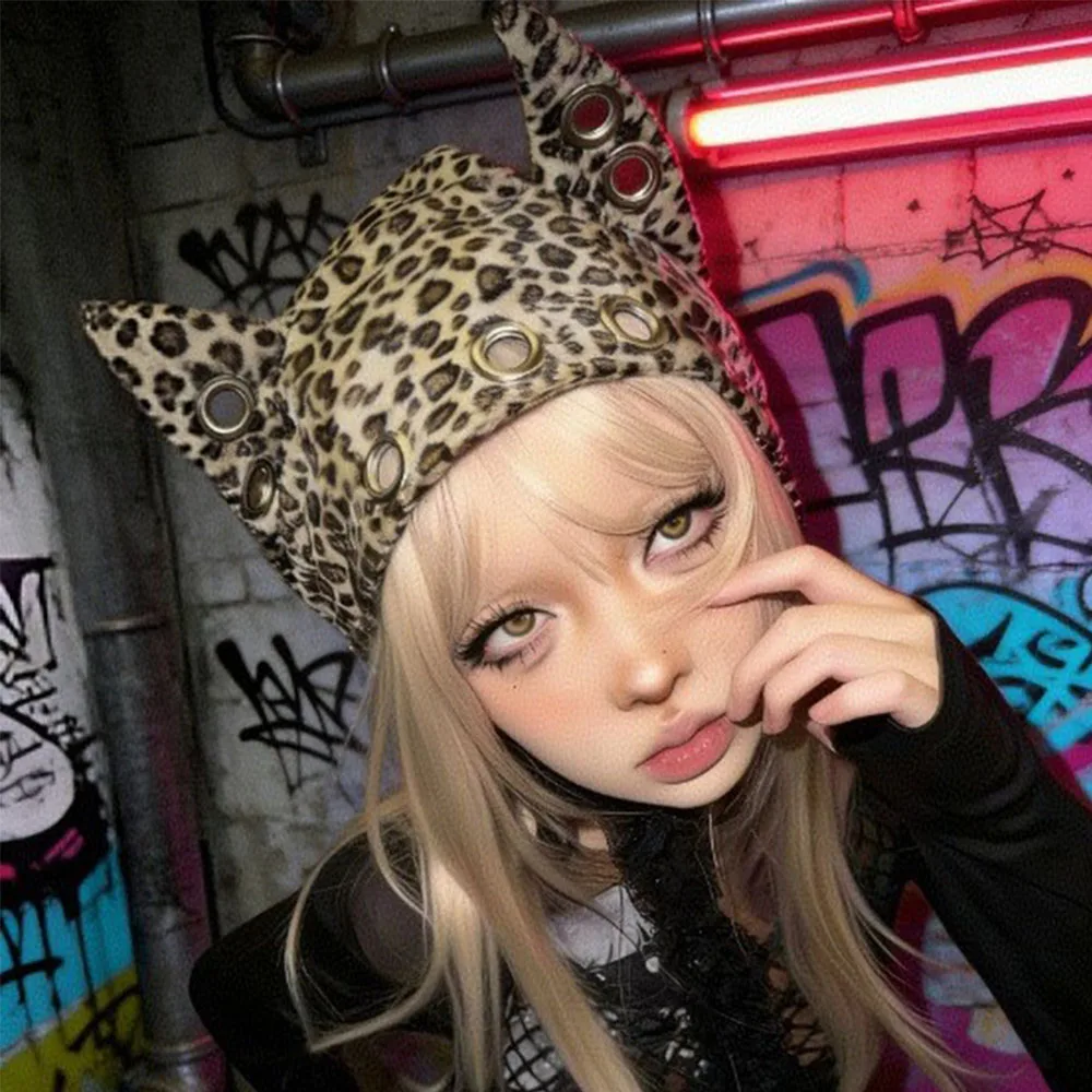 gorro-de-renda-com-alcas-e-orelhas-de-diabo-com-estampa-de-leopardo-estilo-punk-subcultural-tendencia-y2k-versatil-e-moderno-para-primavera-e-outono-chapeu-feminino-com-personalidade