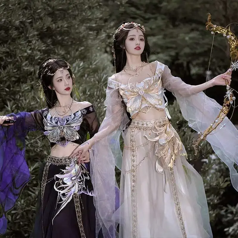 Ancient Costume Hanfu The Western Young Girl Summer Style Cos Cosplay Women Fiesta Embroidery Dunhuang Dance Carnival Costume