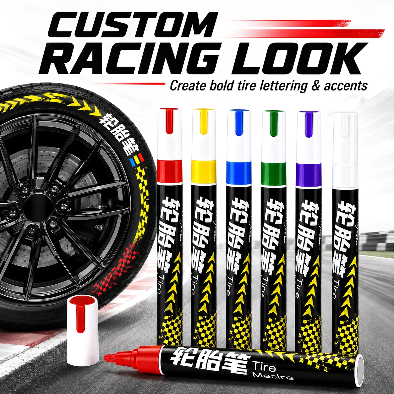 1/2/3/5/12 Pcs Tire Markers Waterproof Permanent Paint Pens Car Tire Graffiti DIY Decor Scratch Resistant Tyre Marking Supplies