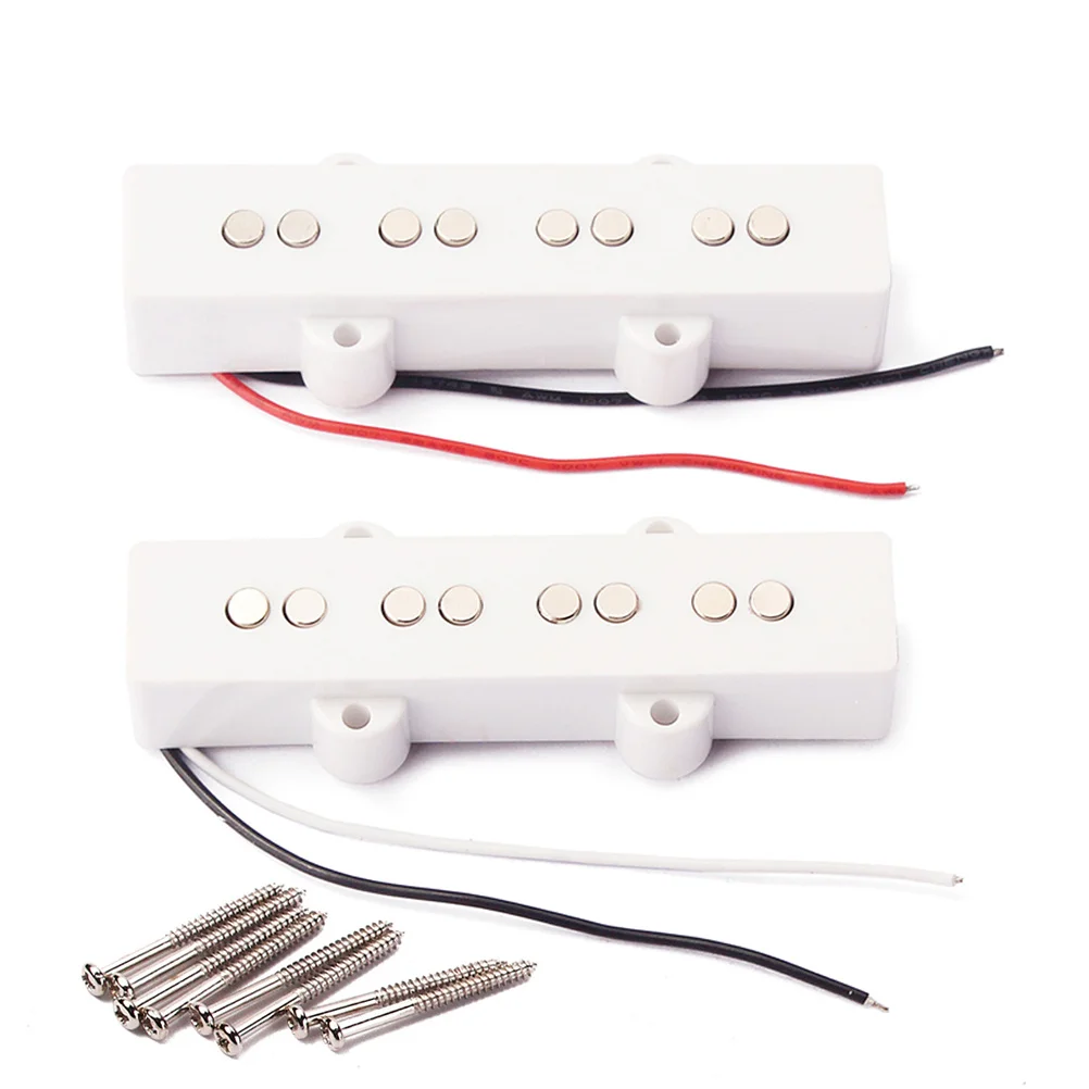 

4 String Bass Pickup White Neck Replacement for Jazz Jb Bass Guitar Open Style Bridge Neck 4 String Pickup