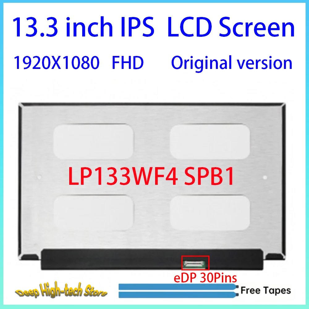 13.3'' Laptop IPS LCD ScreenDisplay LP133WF4 SPB1 SPB2 SPA1 SPD1 SPA2 SPA5 SPA4 Matrix Panel Replacement 1920X1080 eDP 30Pins