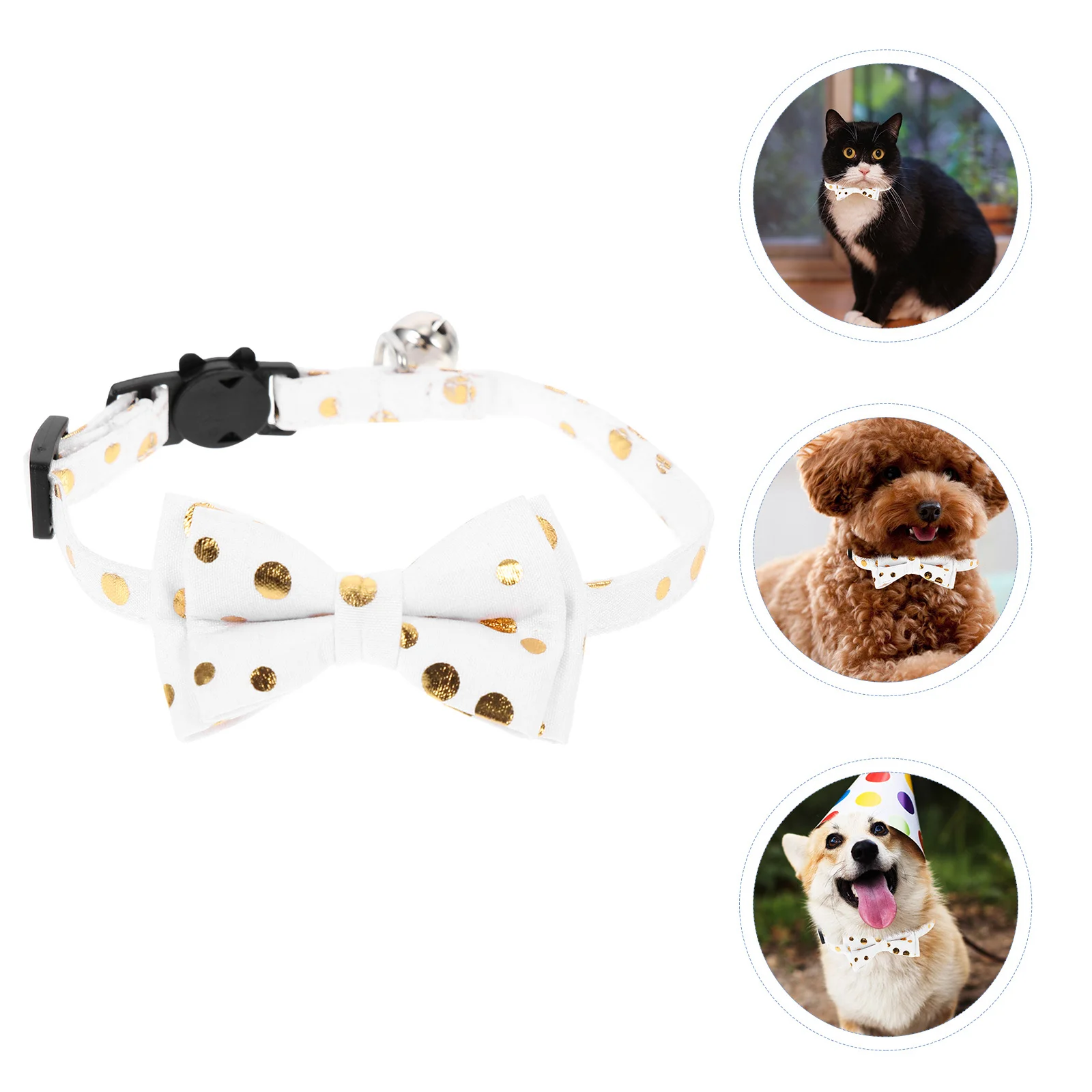 

Bowknot Cat Collar Adjustable Detachable Bell Comfortable Skin-Friendly Pet Party Decor For Cats Dogs Pet Supplies