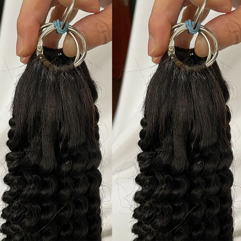 Brazilian Human Hair Feather Hair Extension Kinky Curly 18-28inch Human Hair Extensions For Women 50-200pcs/Lot