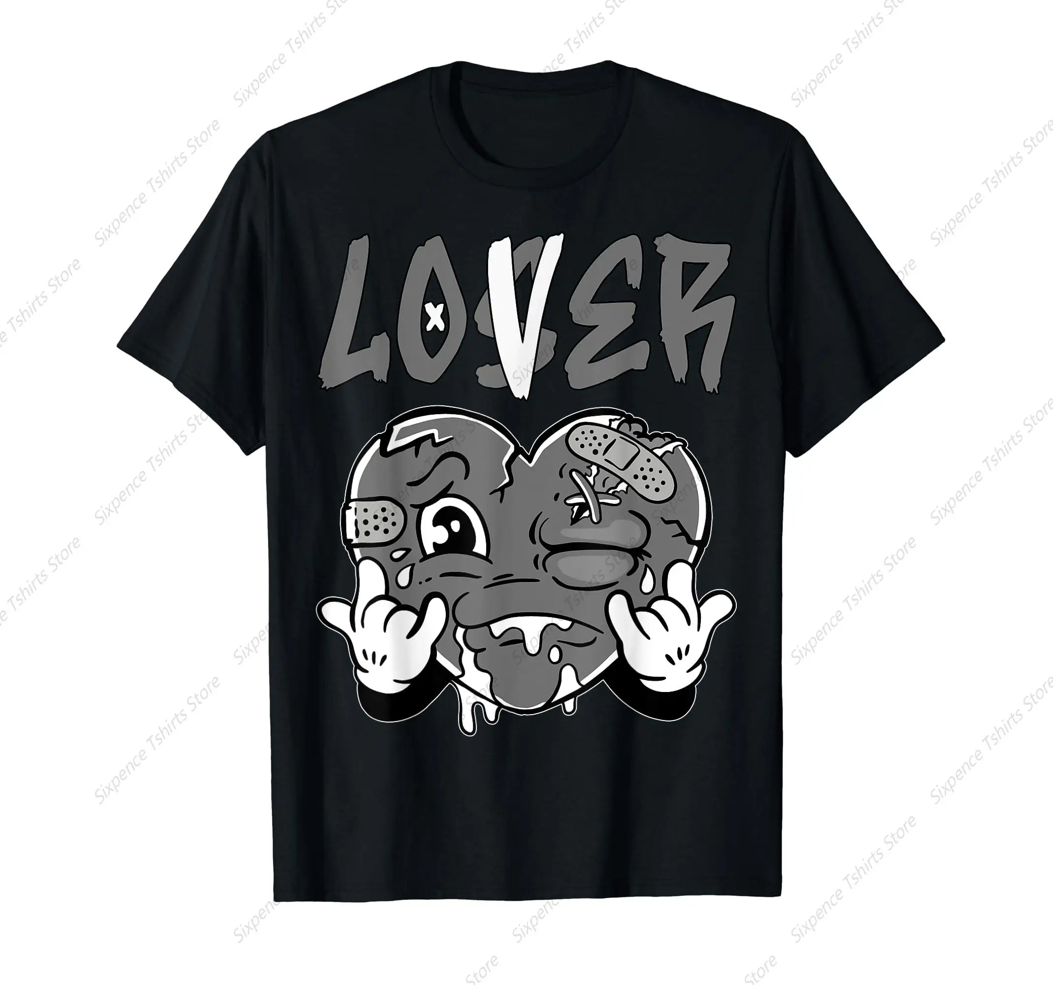 Loser Lover Grey Drip Heart Matching Outfit Mężczyźni Kobiety T-Shirt