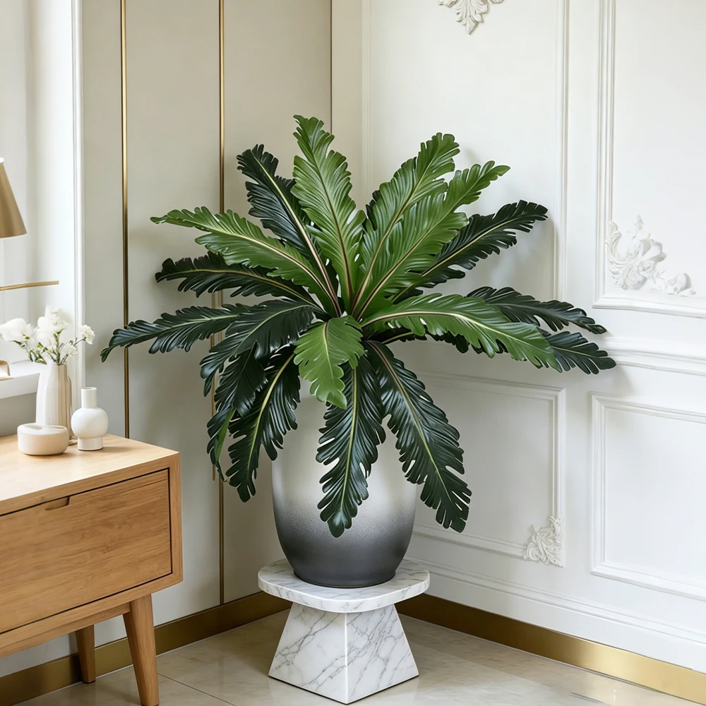 Hojas Persas Tropicales Artificiales de 45-50 cm, Plantas de Helecho Artificiales, Hojas de Palma de Plástico, Planta Artificial de Helecho, Césped Artificial para Decoración del Hogar y Jardín