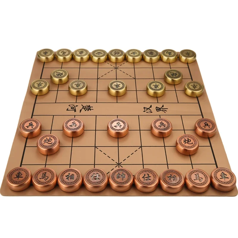 Luxury Iron Chinese Chess Professional Metal Chinese Chess Board Games For Adults Family Games Juego De Mesa Chess Board Luxury