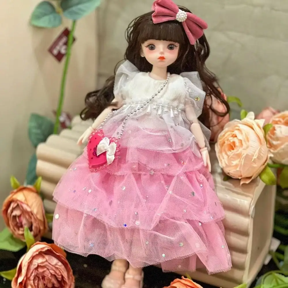 1/6 Sd 30Cm Bjd Pop Met Kleding Lang Haar Hoge Hak Prinses Dress Up Bjd Poppen Elegante Bal Jointed