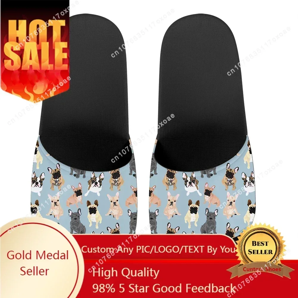 

2022 Slippers Women Casual Cute French Bulldog Graphic Home Slippers Man Flip Flops Bathroom Slide Women Indoor Shoes