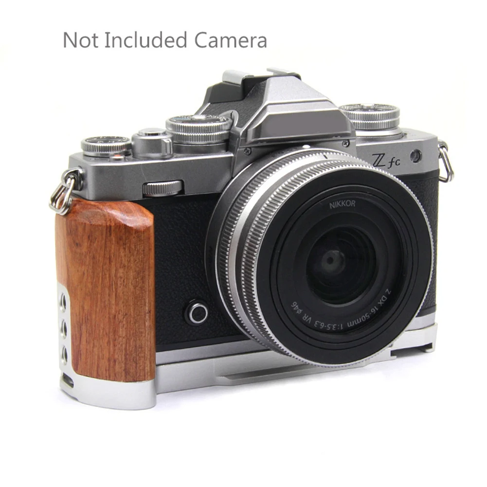 SMIEA Piastra a L a sgancio rapido Staffa per maniglia laterale in legno Impugnatura per accessori per treppiede per fotocamera digitale NIKON ZFC Argento