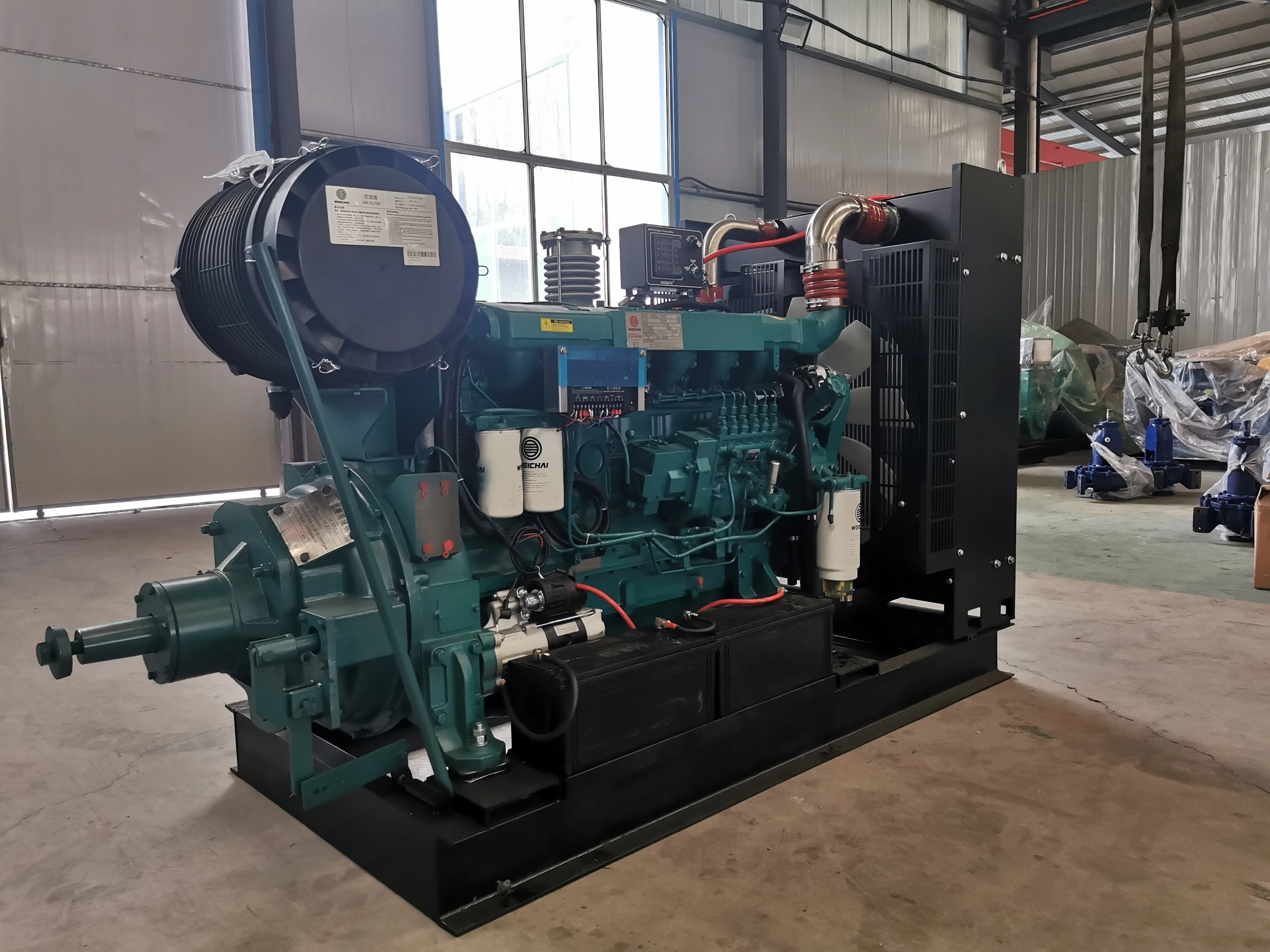 Honghao HK180GF Weichai 180HP 4-Stroke 13L Water-Cooled 4-Cylinder Diesel Engine 1800 RPM Clutch Pulley ATS 24V DC Electric
