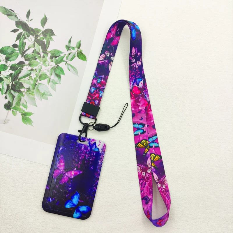 Schmetterling Ausweishalter Lanyards Mädchen Tür Kartenetui Hängendes Seil Ausweishalter Umhängeband Visitenkarte Kleines Geschenk – Detail 5