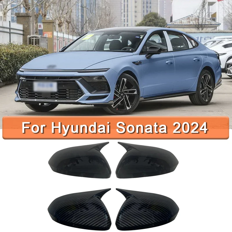 

For Hyundai Sonata 11th 2024, car sticker, side mirror cover, wing cover, exterior door, rear view, carbon fiber embellishment