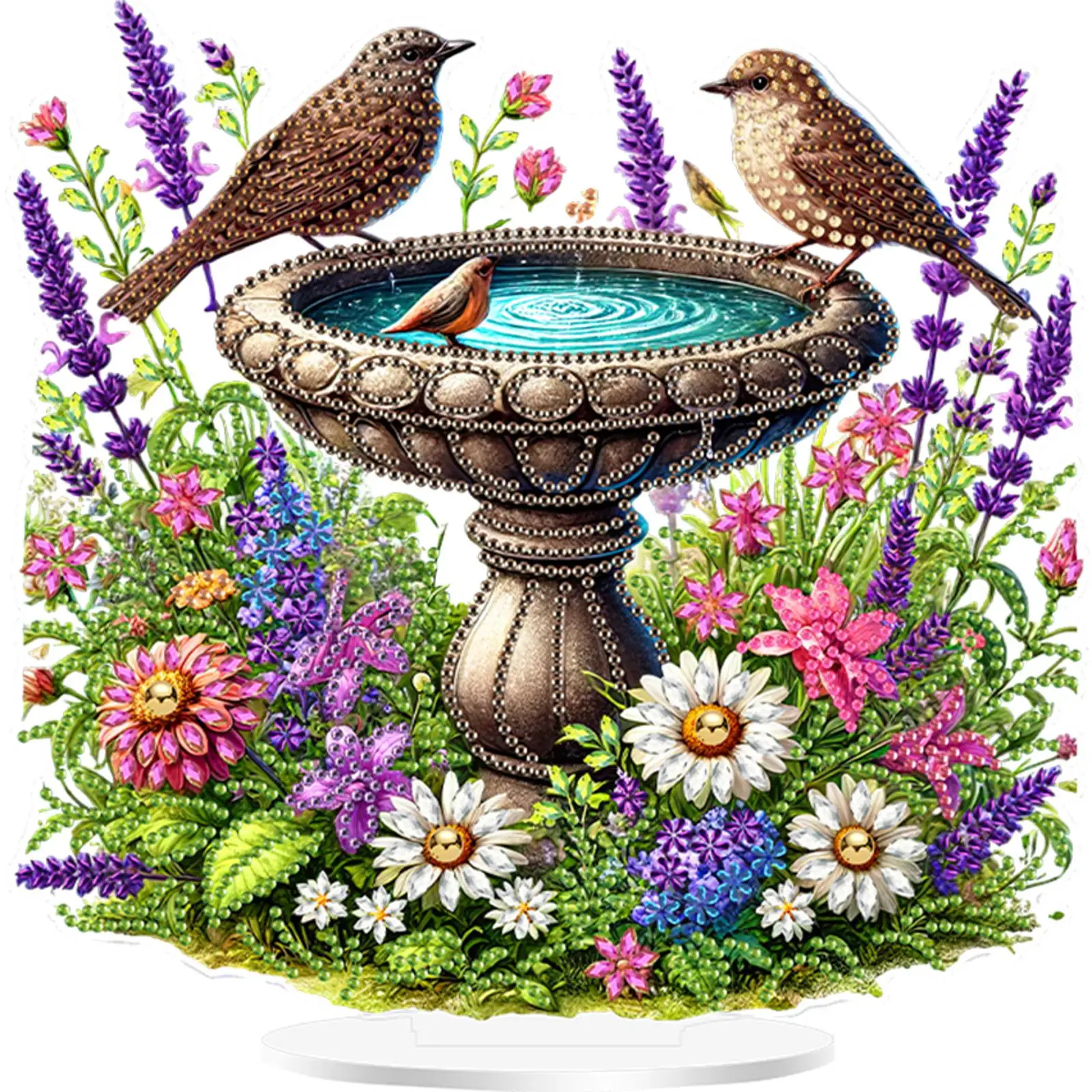 

Acrylic 2D/Flat Flower DIY Diamond Painting Tabletop Ornaments Kit Diamond Painting Desktop Decorations Bedroom Table Decoration