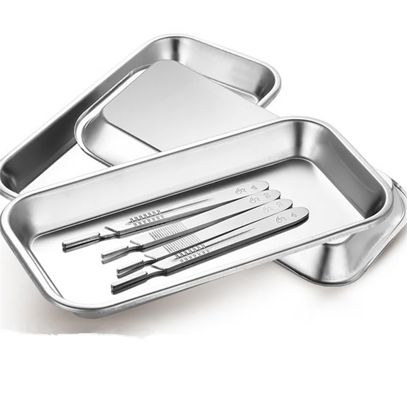 Stainless Steel Jewelry Storage Tray Kitchen Dental Medical Tool Nail Tattoo Tray Dish - Choose from 1/2/3/5/10pcs