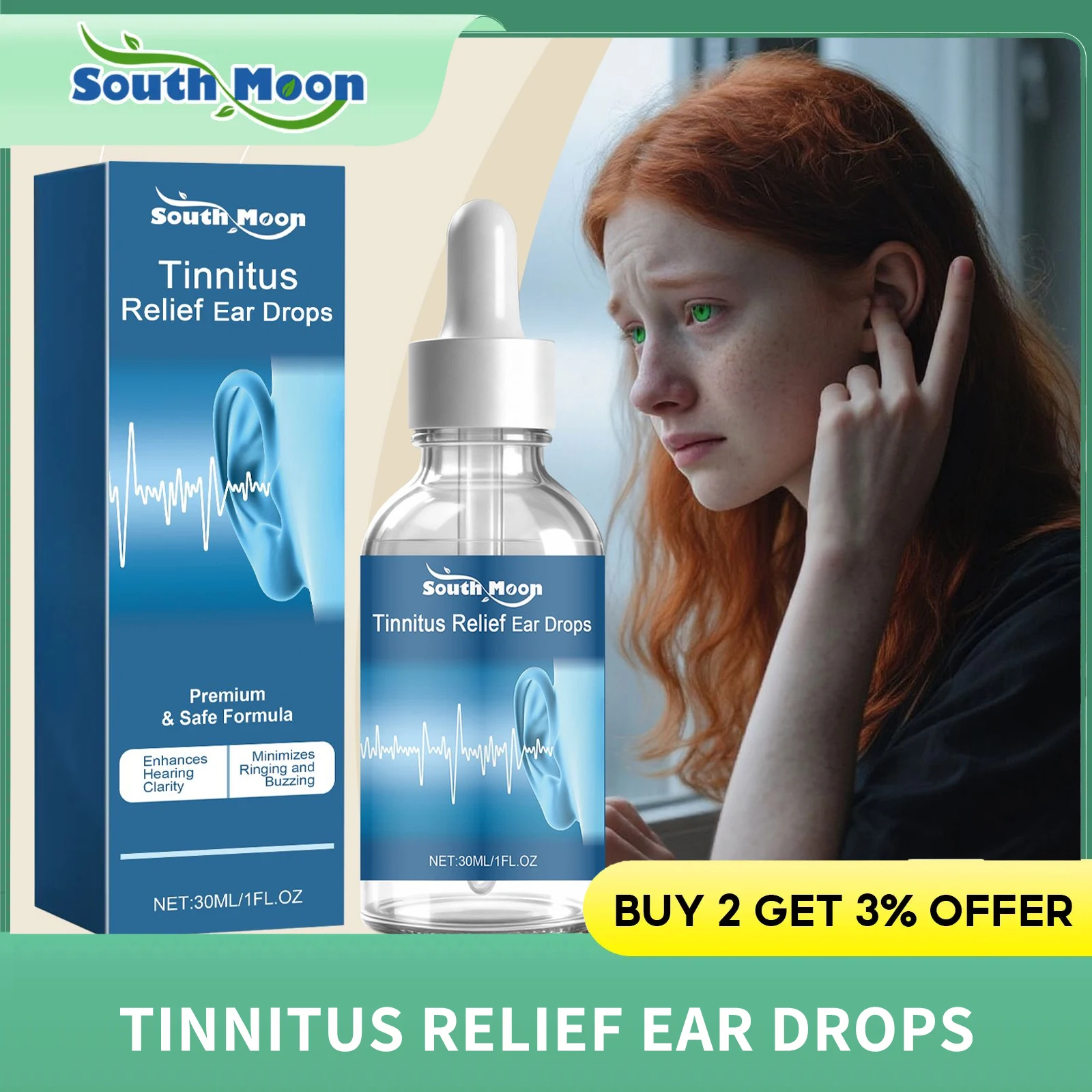 

Tinnitus Relief Ear Drops Deafness Earache Improving Listening Reduced Inflammation Auditory Protection Otitis Media Ear Drop