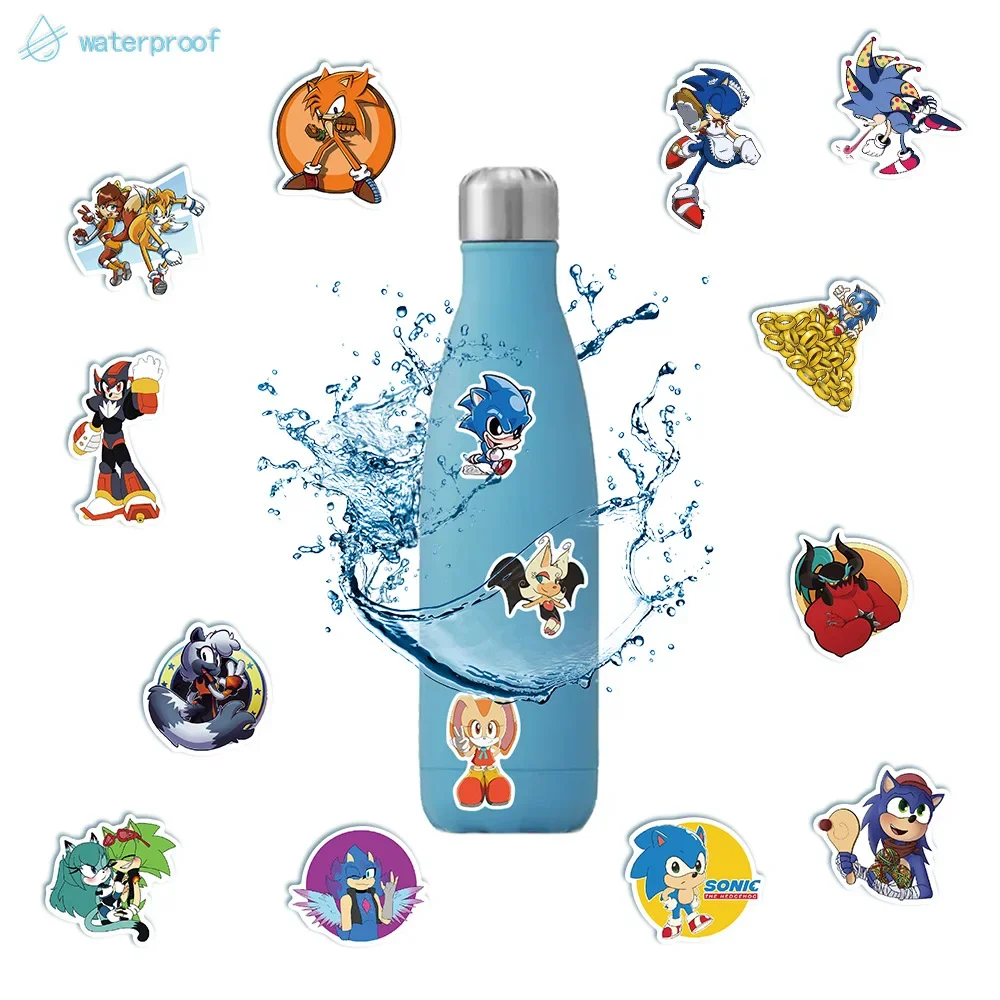 Paquete de 50 Uds. De pegatinas de juego Sonic de Anime DIY, equipaje de viaje para motocicleta, guitarra, monopatín, pegatina de dibujos animados, juguete para regalo para niños