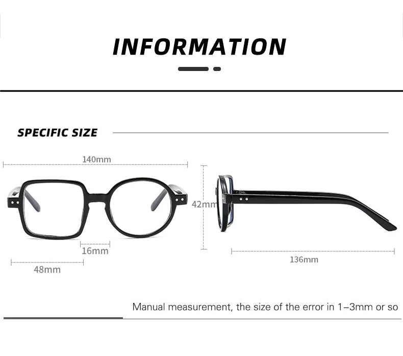 Oec cpo quadratische Brille Frauen Männer Mode klare Brille optische Brille Rahmen Persönlichkeit runde transparente Linse Spektakel – Detail 3